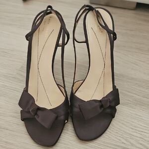 Kate Spade Brown Satin Bow Heels